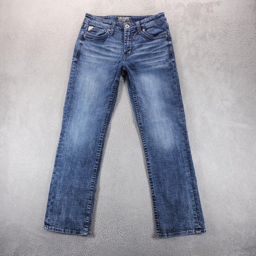 Salvage Supply Jeans Mens 32x32 Blue Mayhem Boot Regular Bootcut Stretch Western